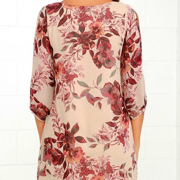 Shifting Dears Beige Floral Print Dress - Picture 3 of 11